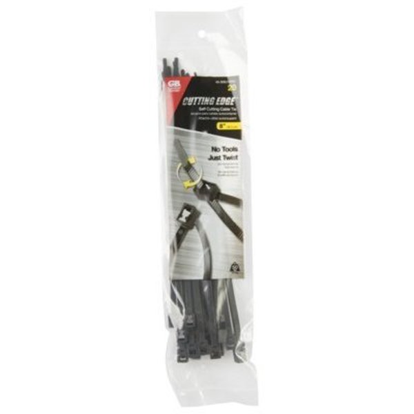 Ecm Industries 20PK 8 BLK Cable Tie 45-308UVBSC